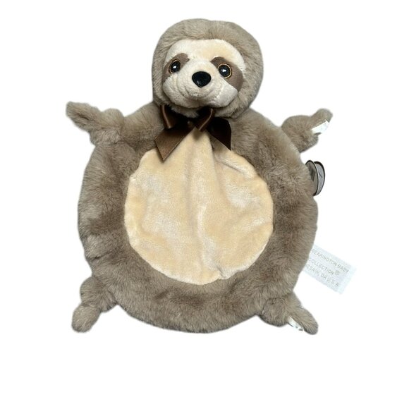 Bearington Baby Collection Flat‎ Sloth Lovey Security Blanket Soother NWT - Picture 1 of 6